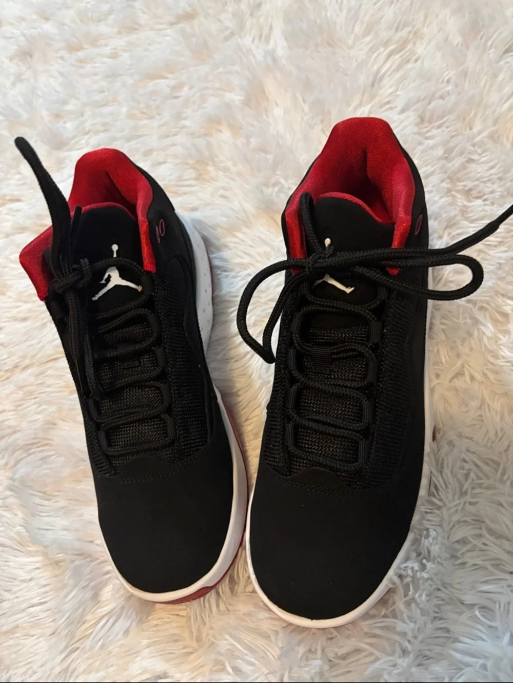 Jordan Black and Red Low-Top Basketball Sneakers
